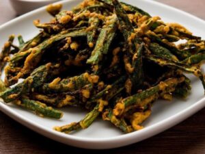 कुरकुरी भिंडी की सब्ज़ी (टमाटर रहित)