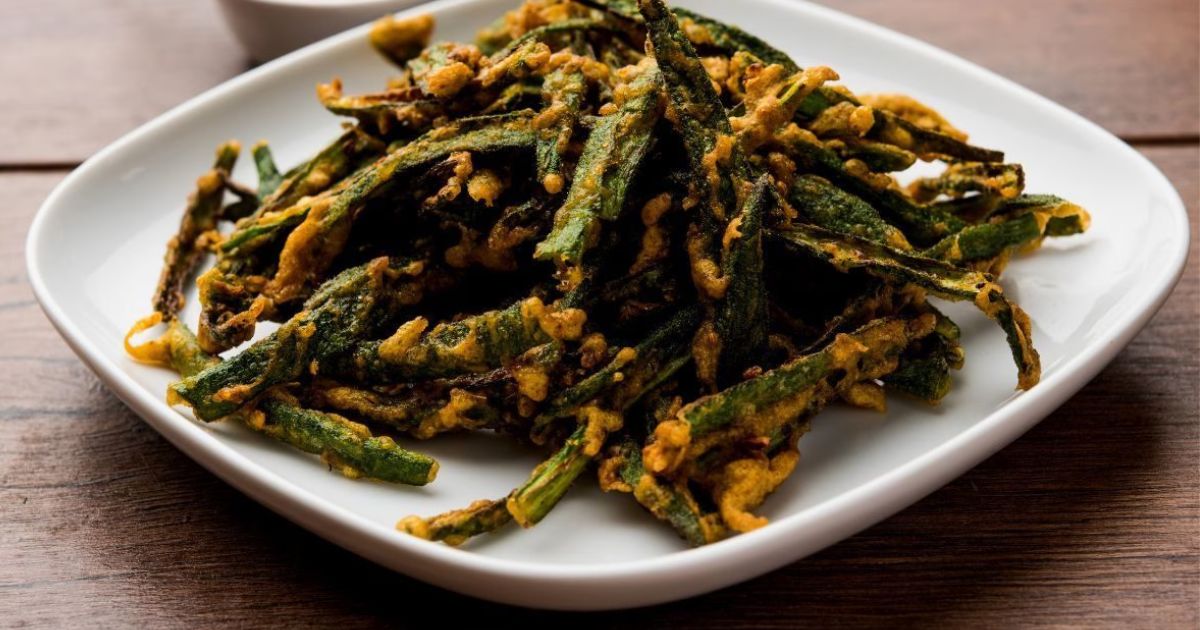 कुरकुरी भिंडी की सब्ज़ी (टमाटर रहित)