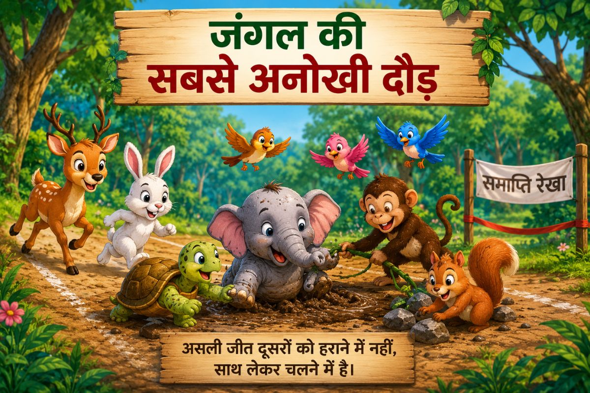 जंगल की सबसे अनोखी दौड़ | बच्चों के लिए मजेदार हिंदी कहानी