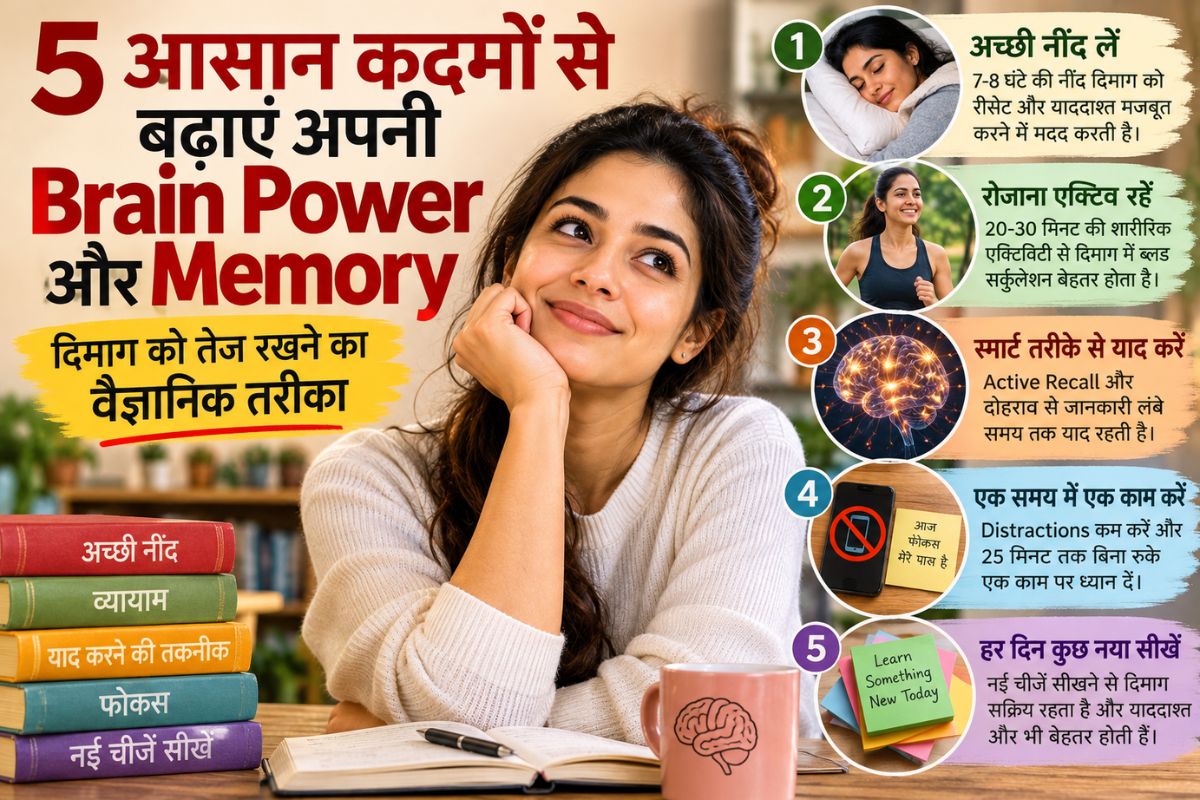 5 आसान कदमों से बढ़ाएं अपनी Brain Power और Memory, दिमाग को तेज रखने का वैज्ञानिक तरीका