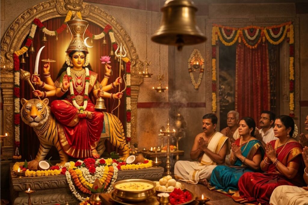 नवरात्र का तीसरा दिन: माँ चंद्रघंटा की पूजा, मंत्र, भोग और पौराणिक कथा